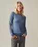 Women's Premium Slub Crew Long Sleeve Tee - Denim
